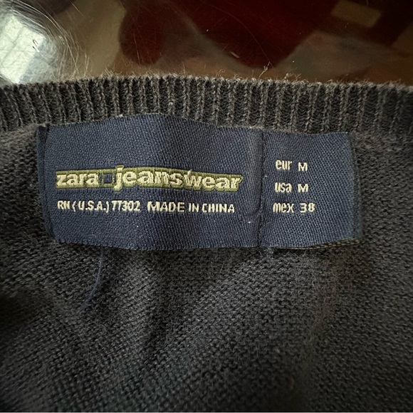 Vintage Zara Jeanswear Men's Ombré Blue Gradient Tee M - Picture 3 of 12